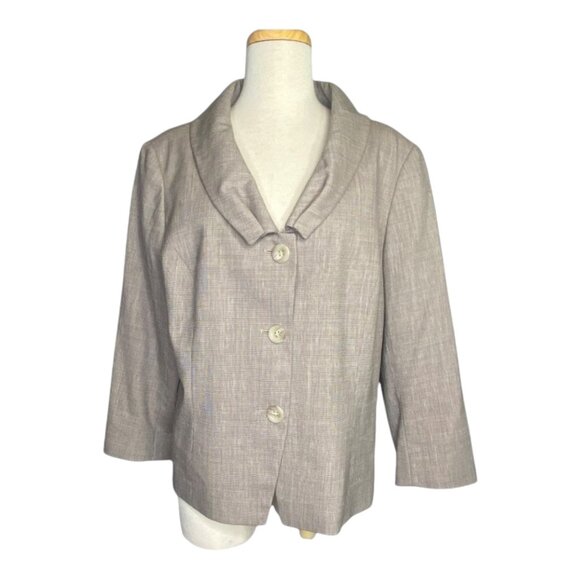 Lafayette 148 New York Jackets & Blazers - Lafayette 148 New York Womens Blazer Jacket Size 16 Virgin Wool Blend Beige